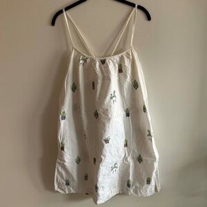 Printfresh Houseplants Cami Nightgown Small Organic Cotton Pockets